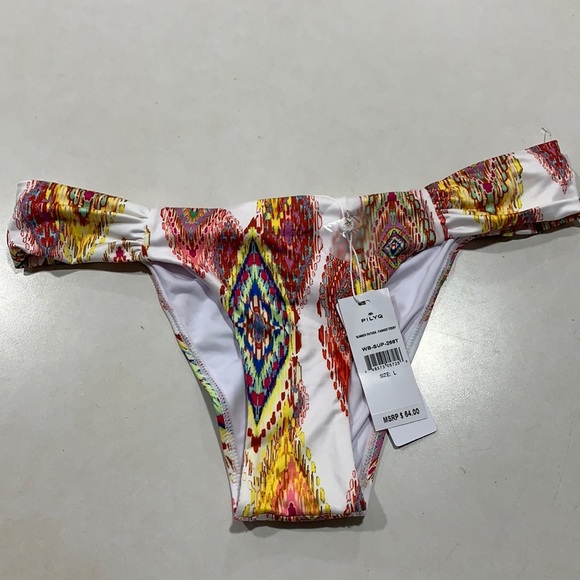 NEW‎ PILYQ Summer Patara Fanned Bikini Bottom Sz L - Picture 1 of 7